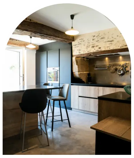 LB Création, cuisines et agencements d’intérieurs pour particuliers, professionnels et collectivités située à Dinan, près de Lamballe et Saint-Malo - Exemple de cuisine que LB CREATIONS peut réaliser